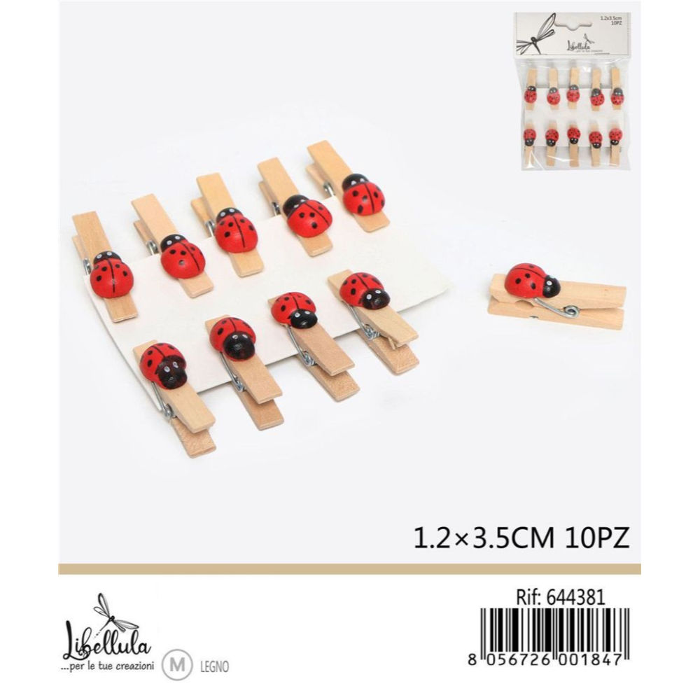 MINI MOLLETTE CON COCCINELLA 3,5CM - 10PZGev