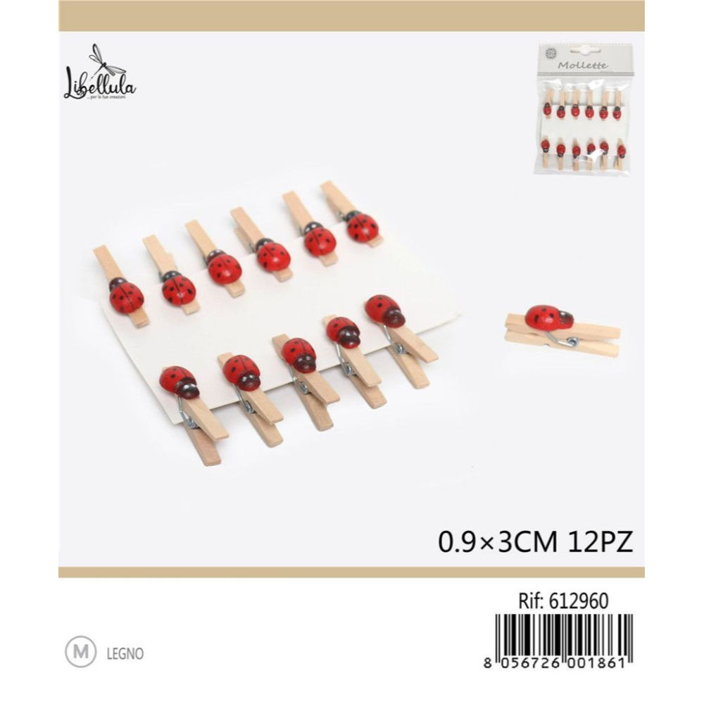 MINI MOLLETTE CON COCCINELLA 3CM - 12PZGev