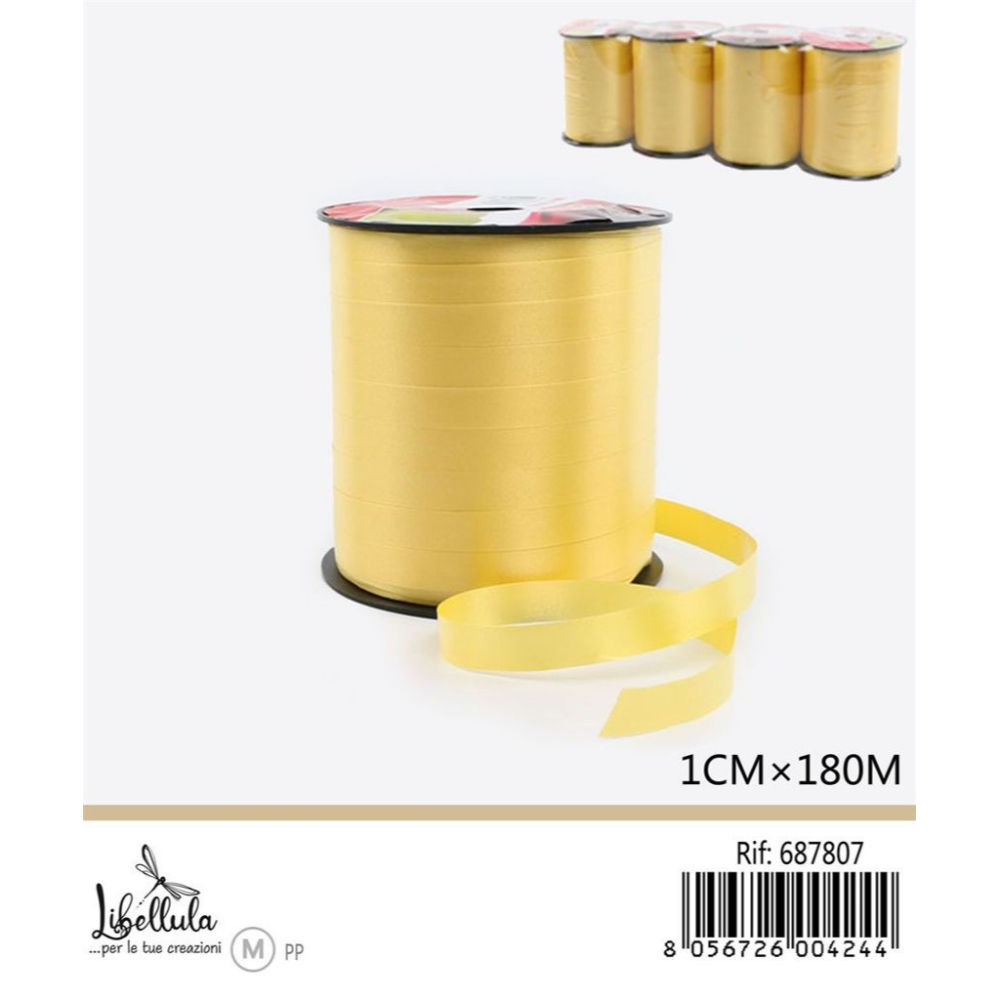 ROTOLO NASTRO DECORATIVO - GIALLO - 1CM x 180MGev