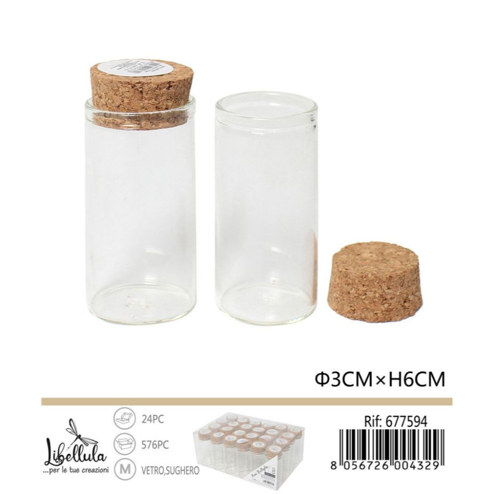 Boccetta di Vetro - Ø3x6cmGev