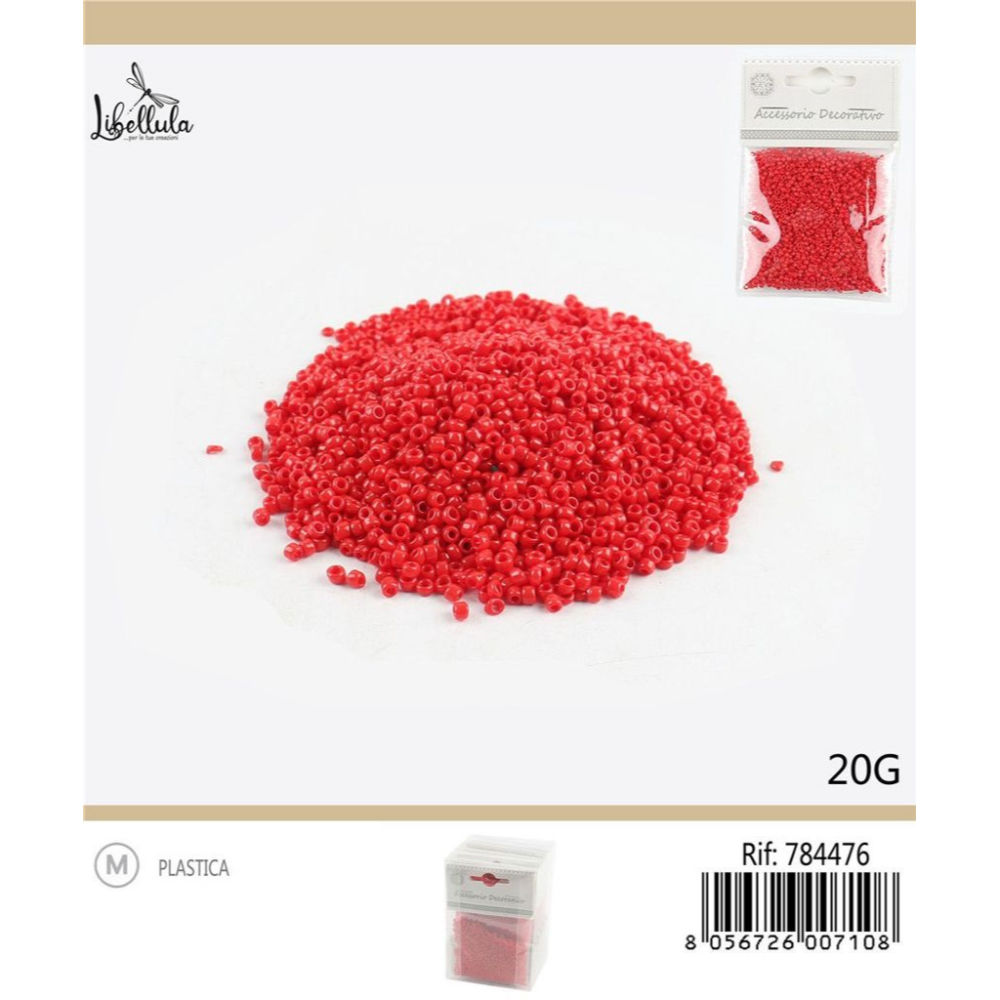 PERLINE IN PVC CON FORO - ROSSO 3MM - 20GGev