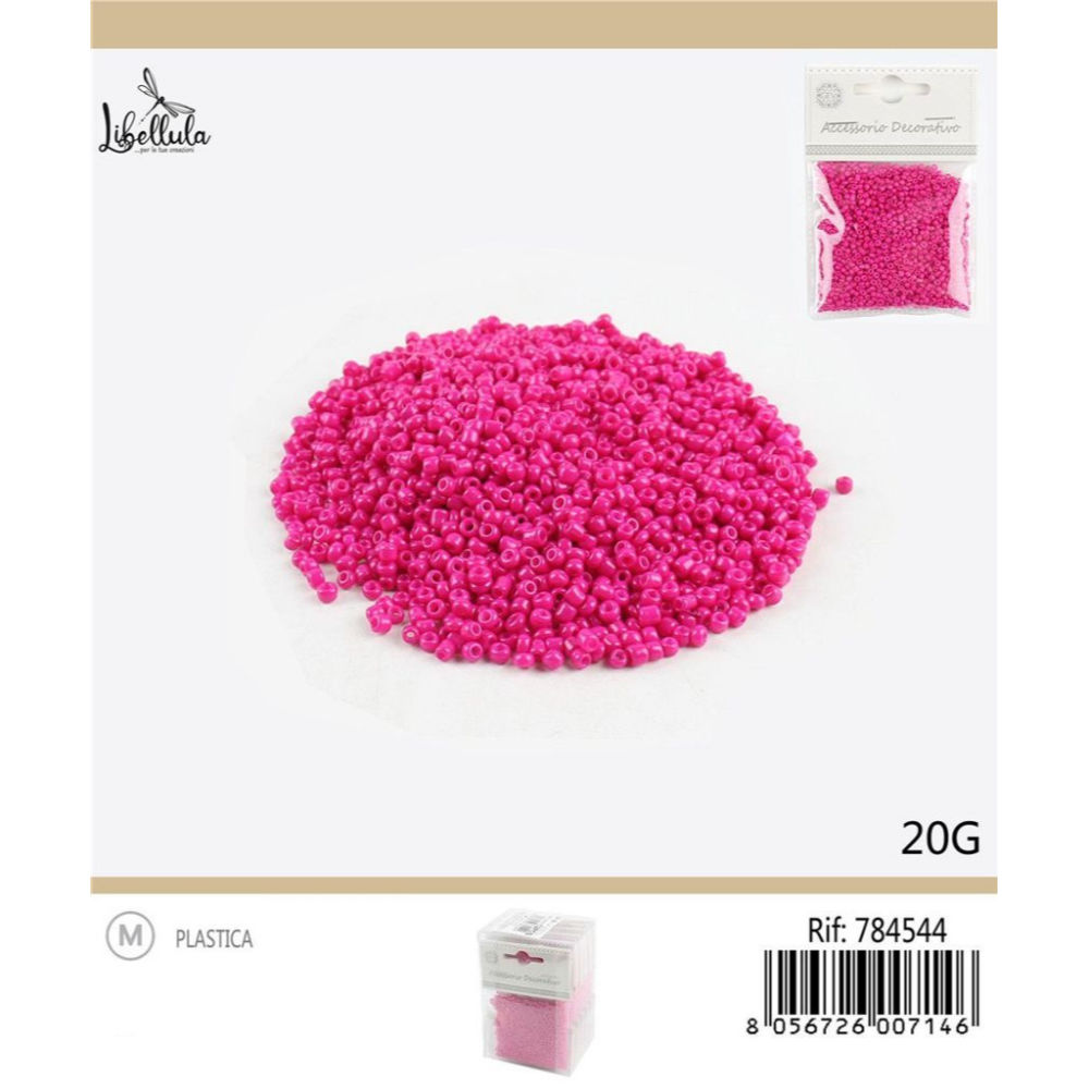 PERLINE IN PVC CON FORO - FUCSIA 3MM - 20GGev