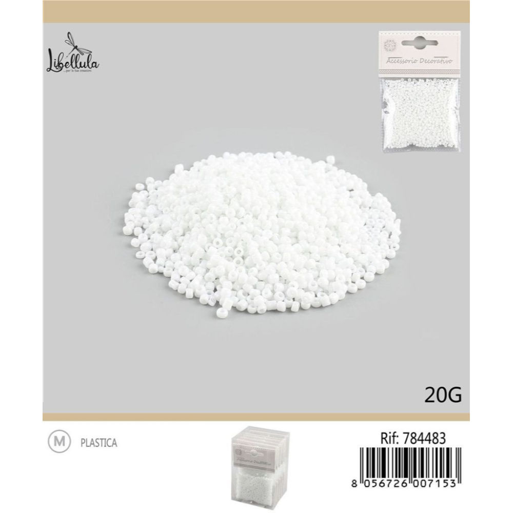 PERLINE IN PVC CON FORO - BIANCO 3MM - 20GGev