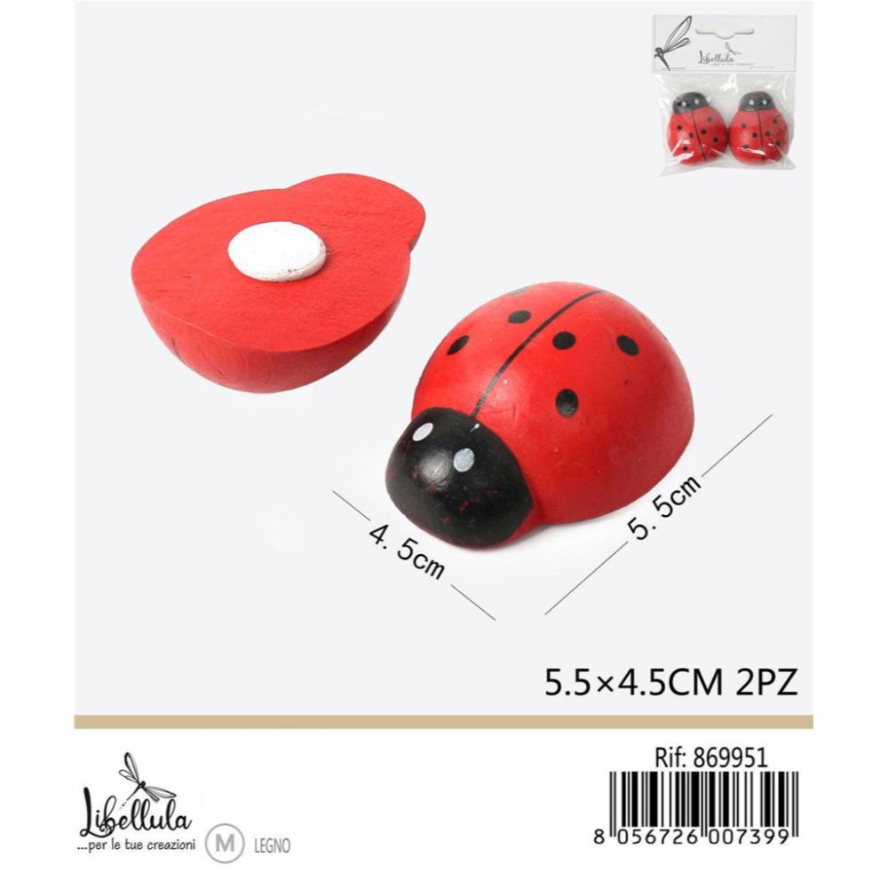 COCCINELLE DI LEGNO ADESIVE 45x55MM - 2PZGev