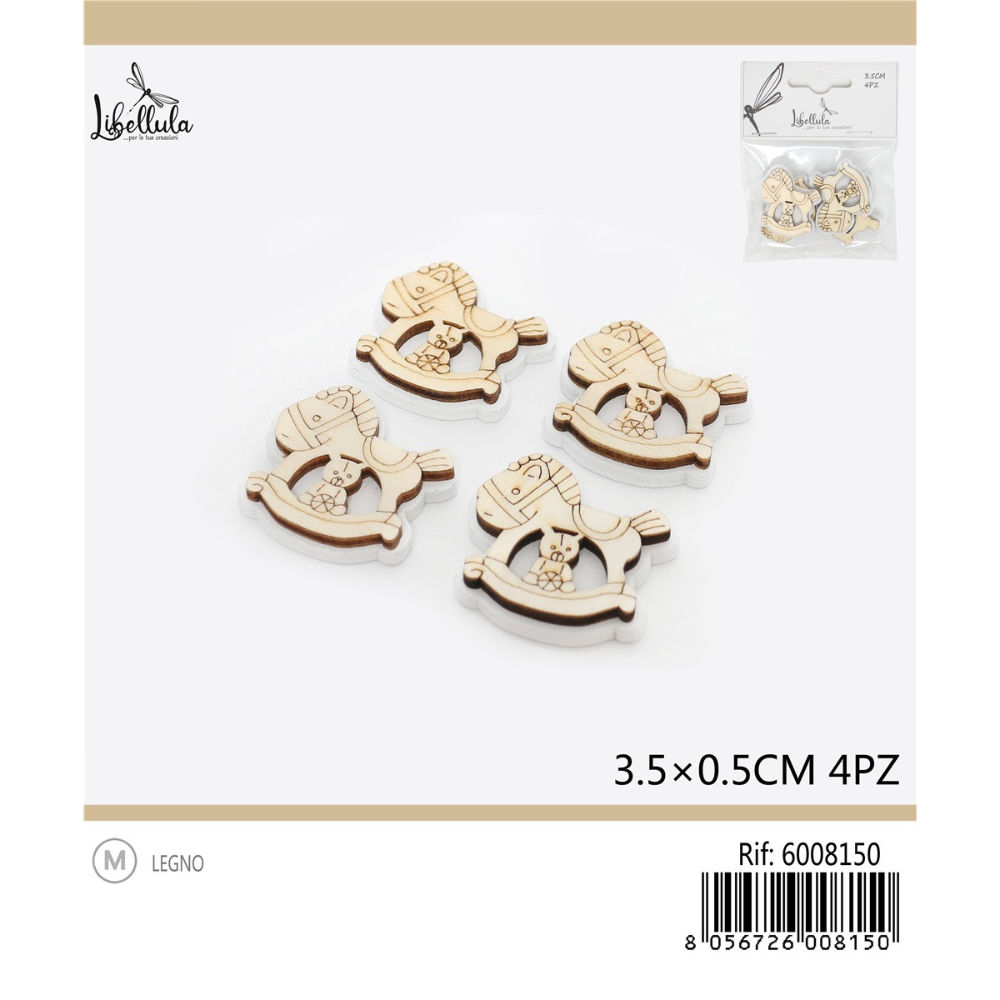 SAGOME DECORATIVE - CAVALLO A DONDOLO 3,5CM - 4PZGev
