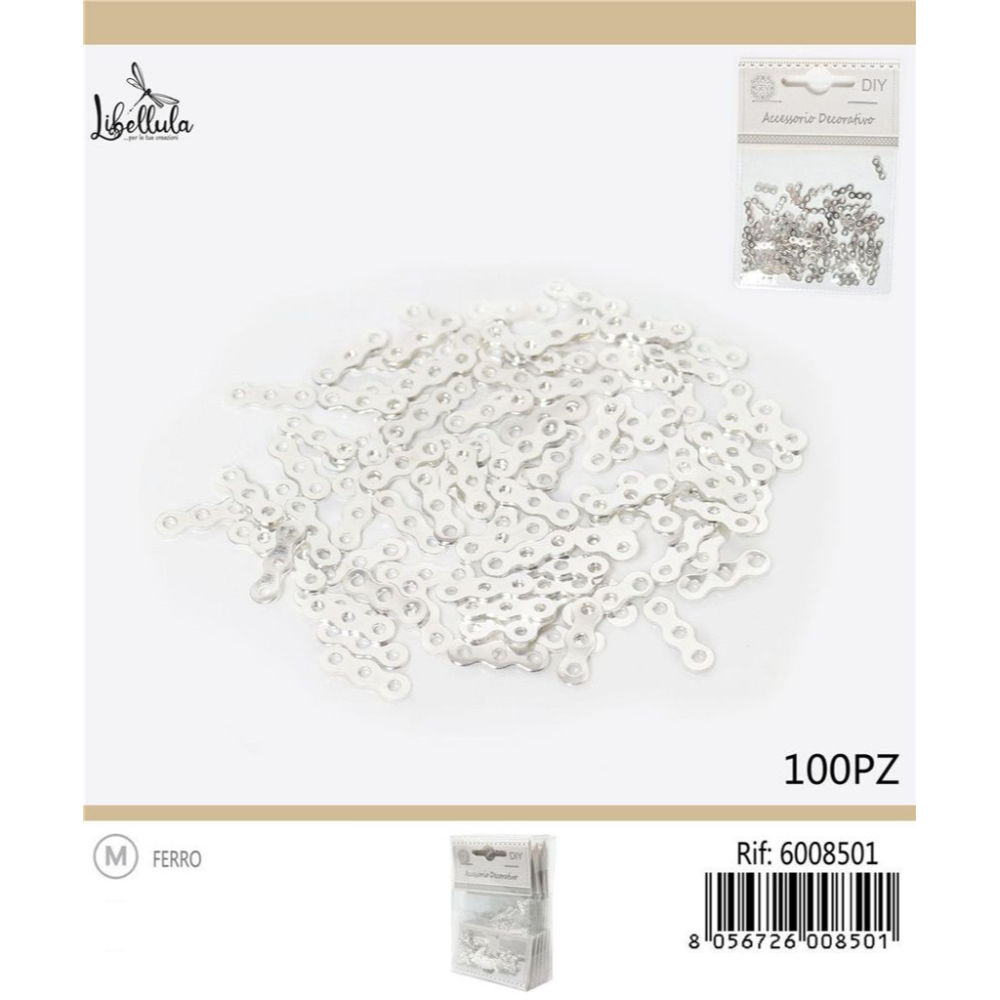 ACCESSORI BIGIOTTERIA - DISTANZIATORE A BARRA 3 FORI - 100PZGev