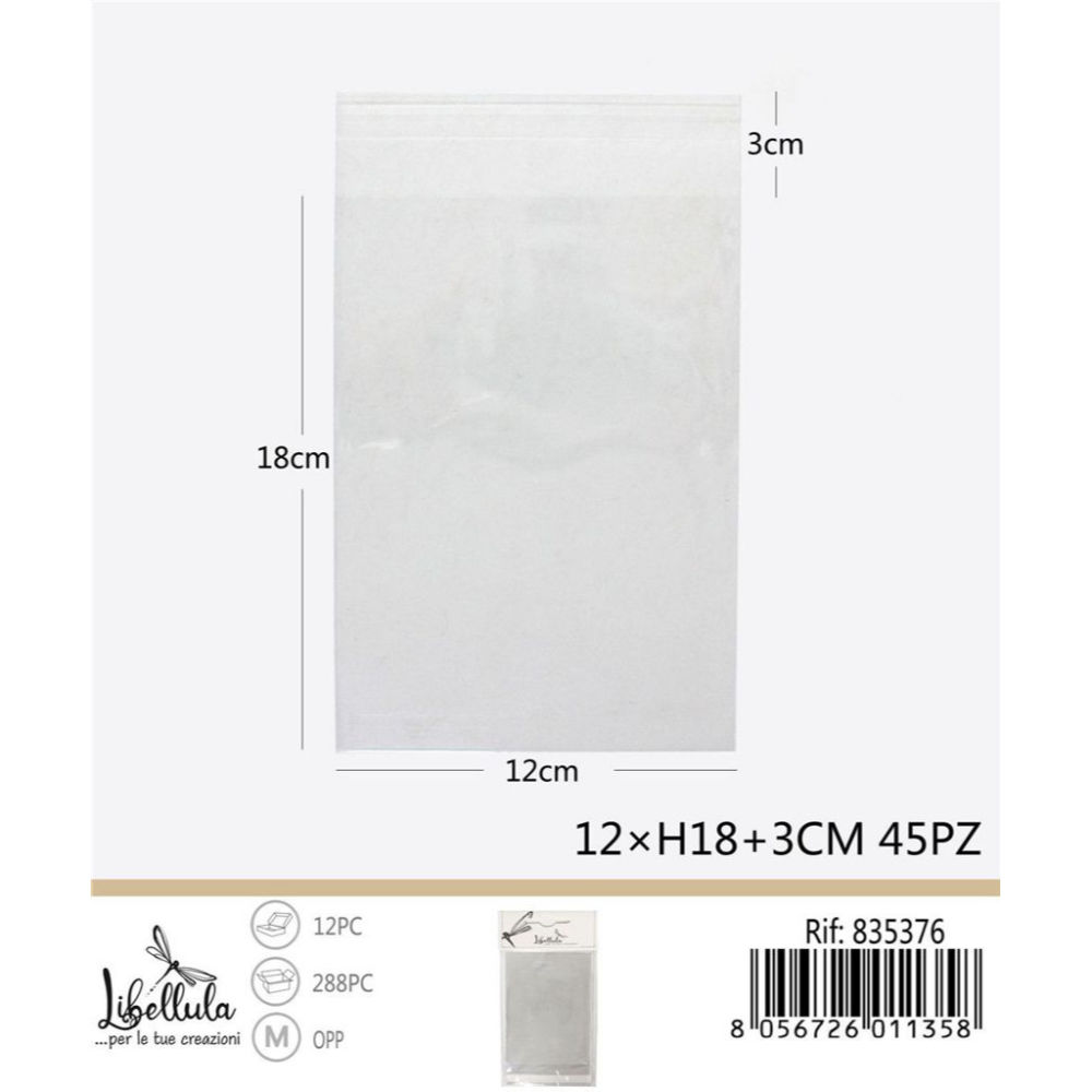 Sacchetti Trasaprenti Richiudibili 12x18cm - 45pzGev