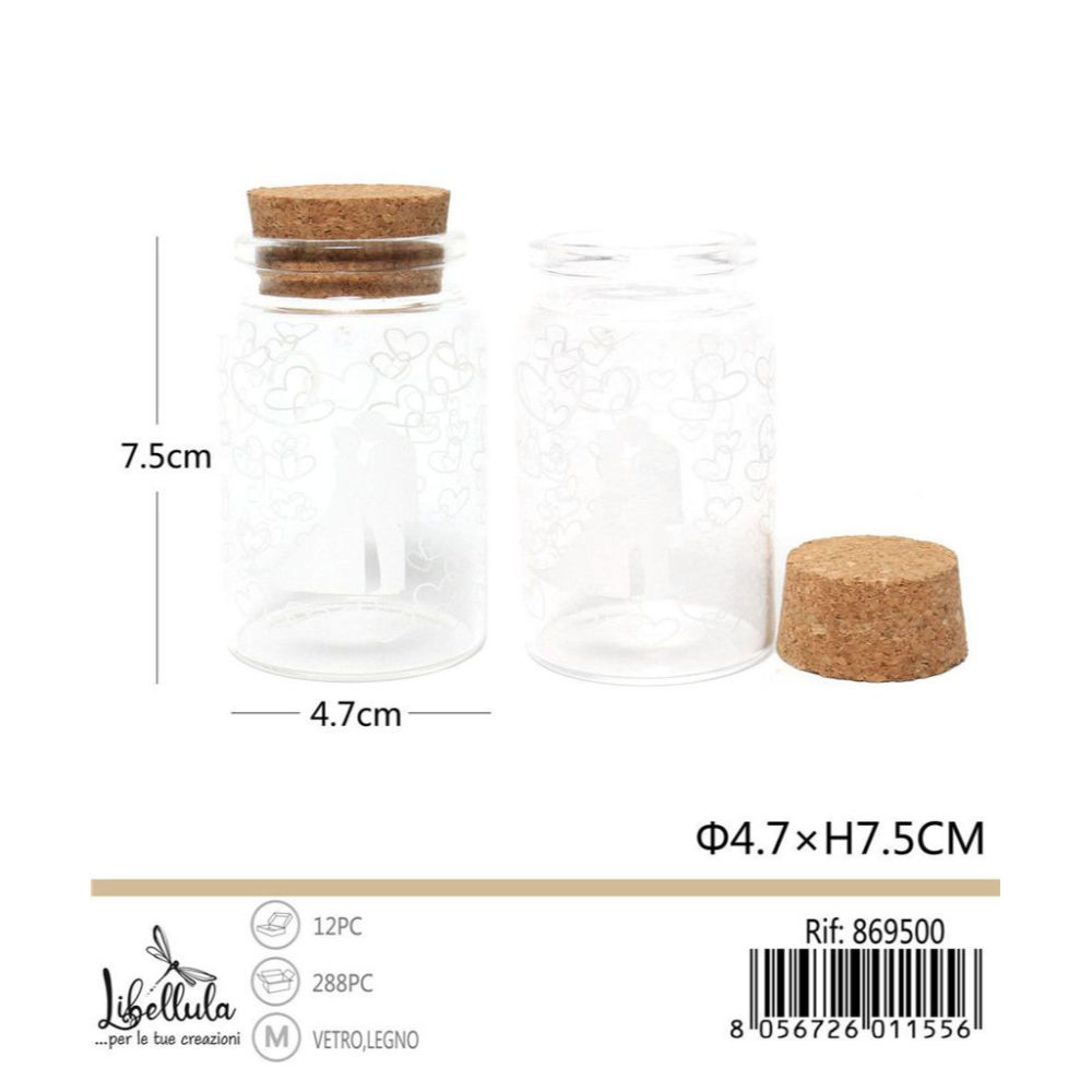 Boccetta in Vetro Sposi - Ø4,7x7,5cmGev