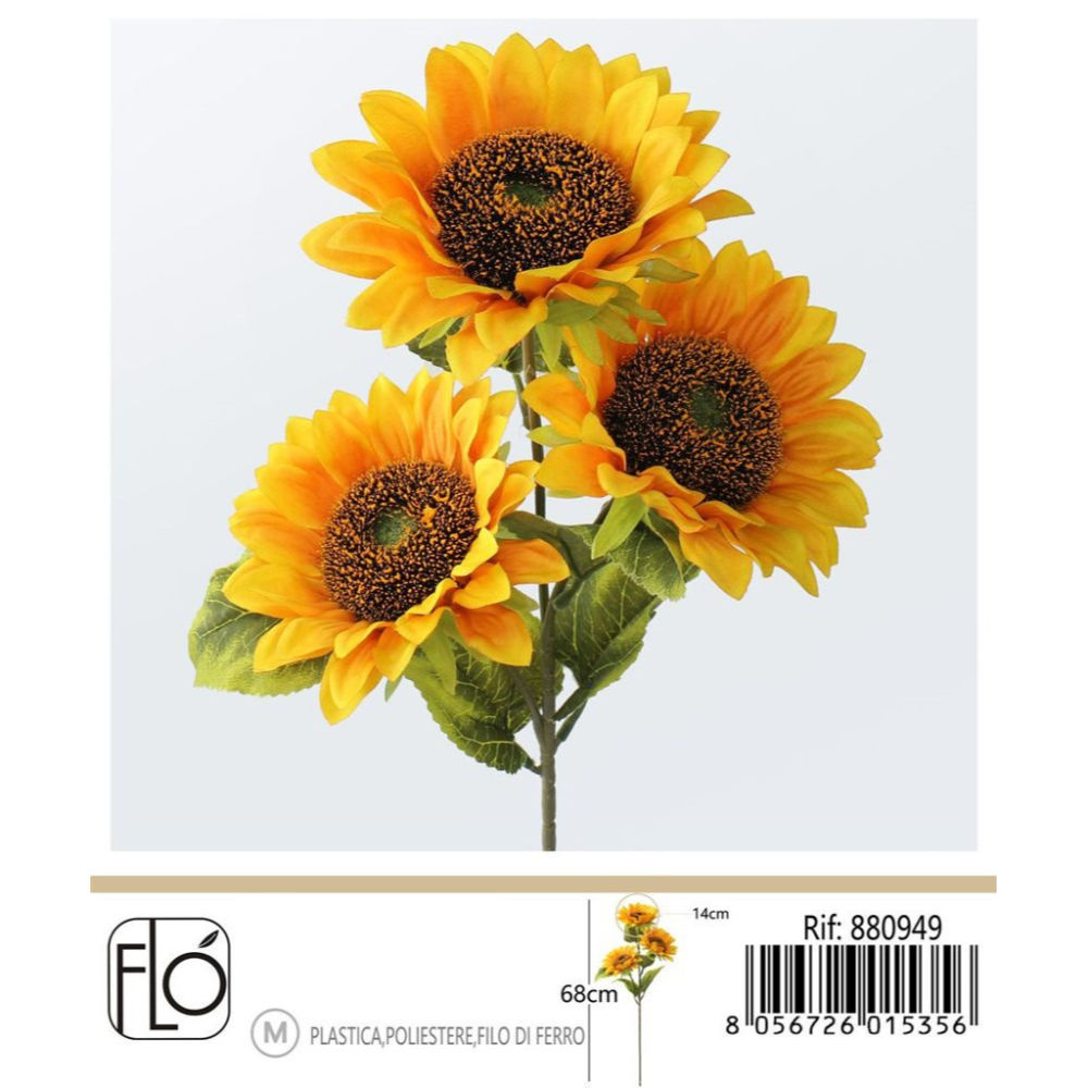 Fiore Artificiale Stelo Girasoli - 68cmGev