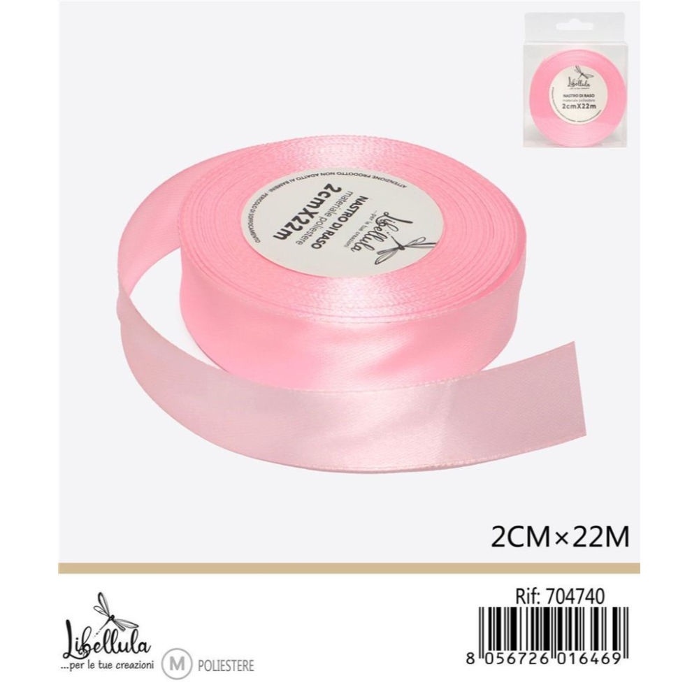 NASTRO DI RASO - ROSA - 2CM x 22MGev