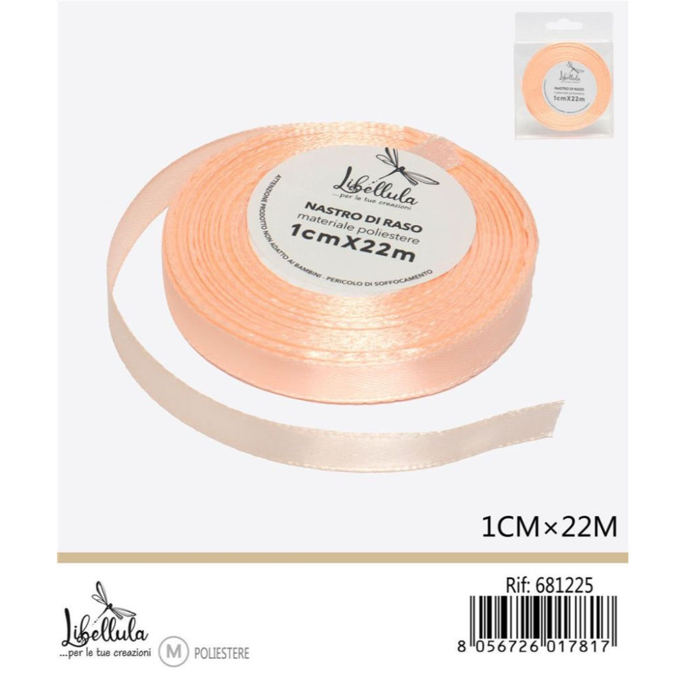 NASTRO DI RASO - ROSA CIPRIA - 1CM x 22MGev