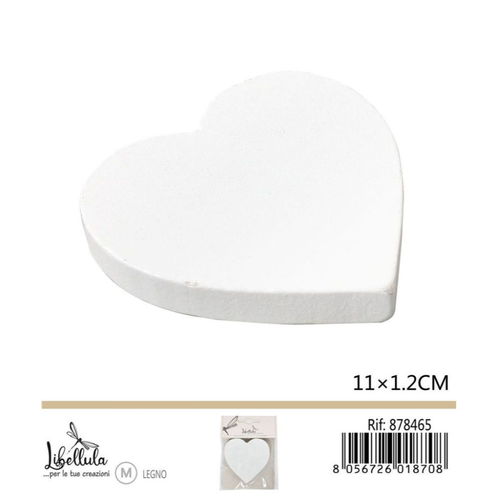 CUORE IN LEGNO BIANCO - 11x1,2CM - 1PZGev