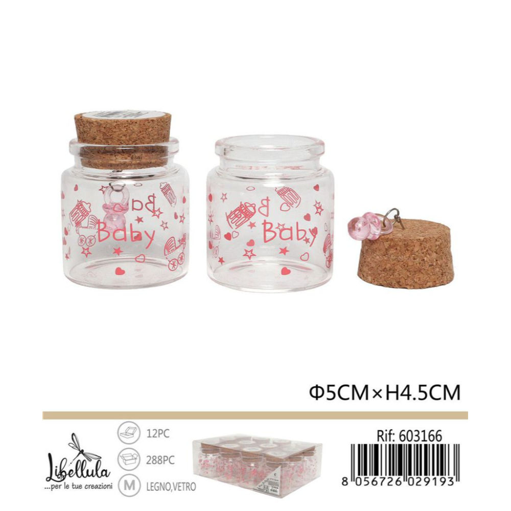 Bottiglietta in Vetro Baby Rosa - Ø5x4,5cmGev
