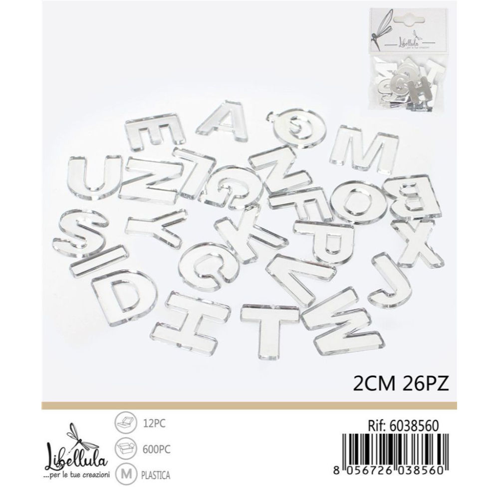 Lettere Decoratice Argento - 2cm/26pzGev