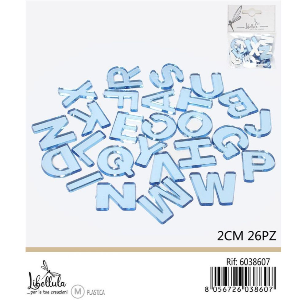 LETTERE DELL'ALFABETO - AZZURRO 2CM - 26PZGev