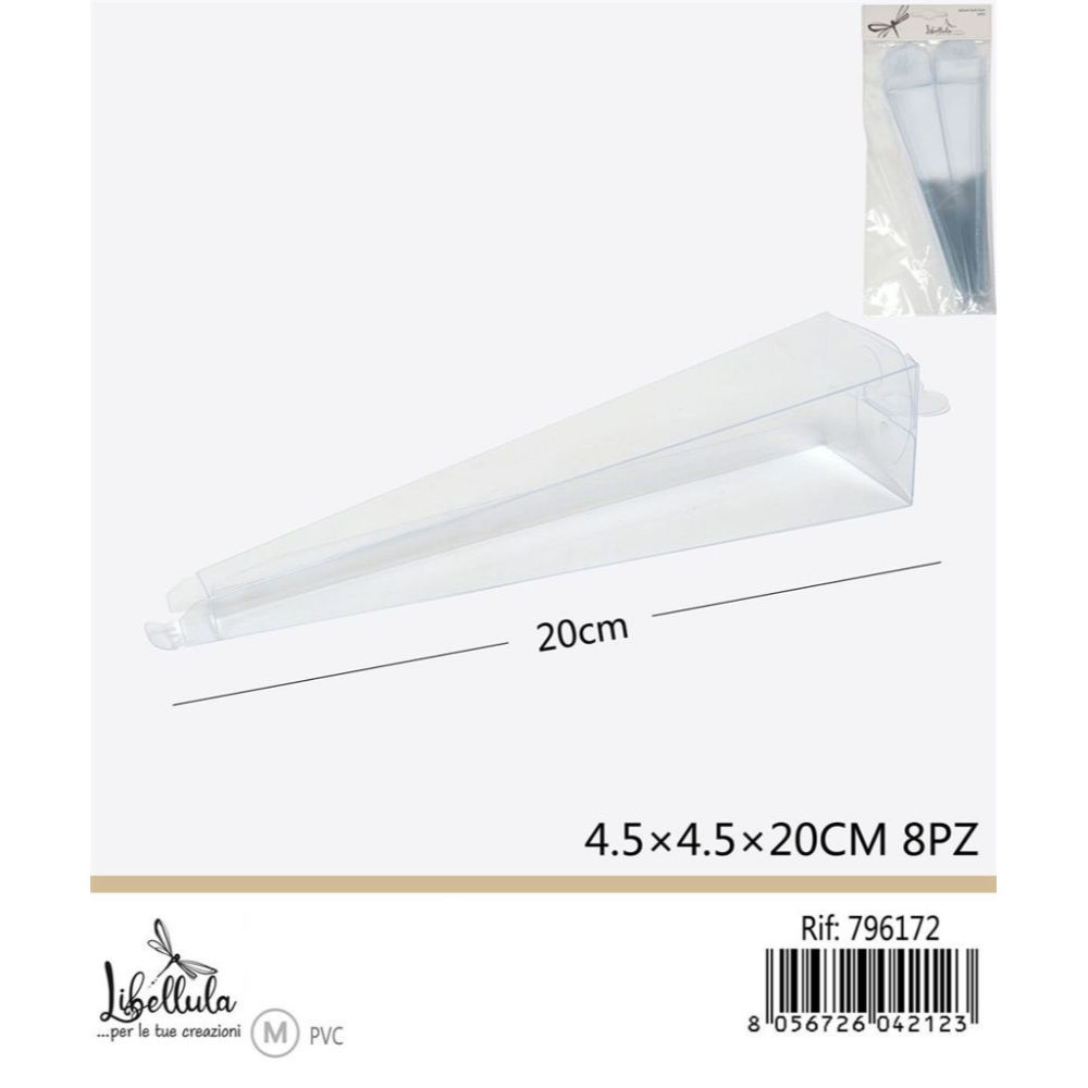 SCATOLA PORTACONFETTI TRASPARENTE 20CM - 8PZGev