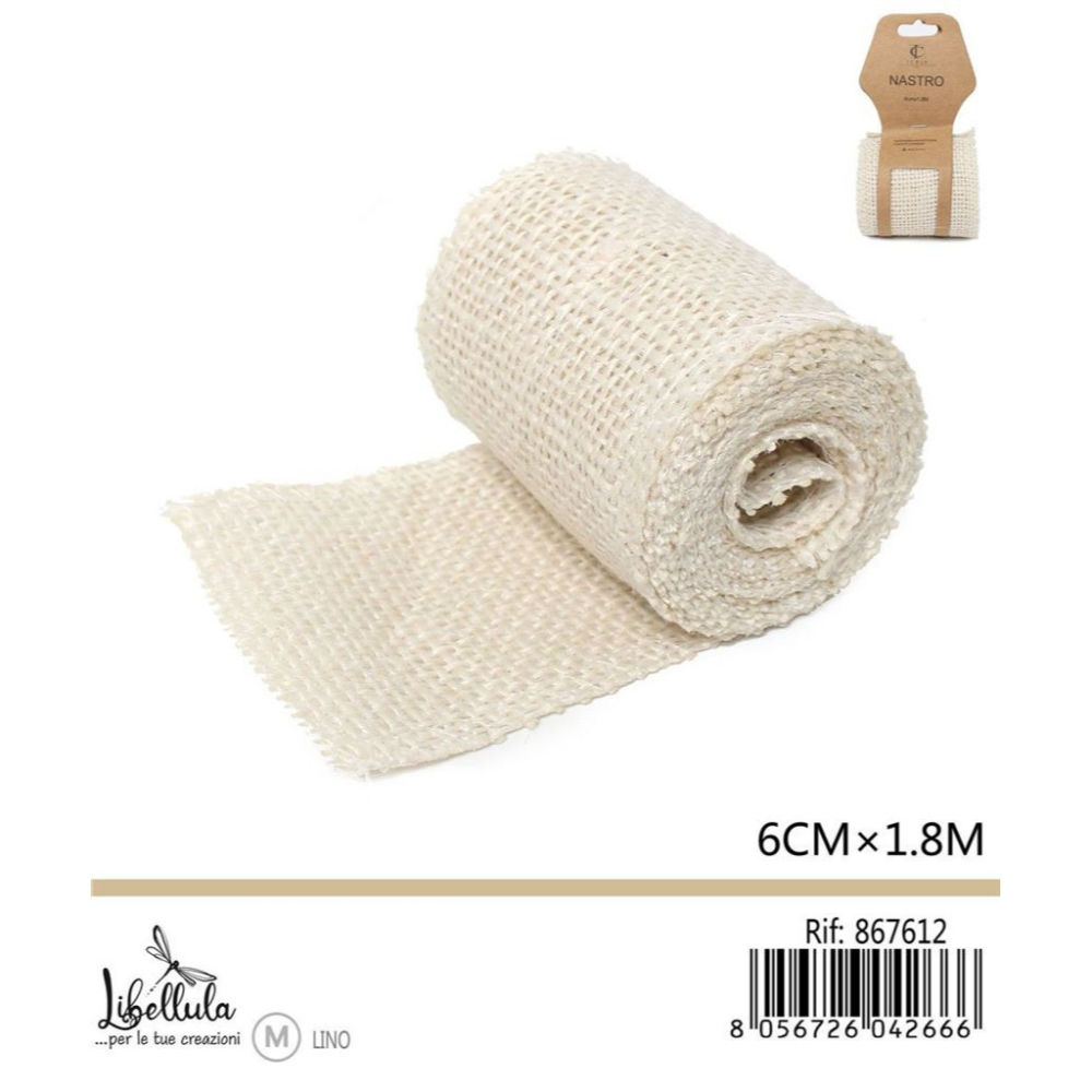 NASTRO DI LINO - PANNA 6CM x 1,8MGev