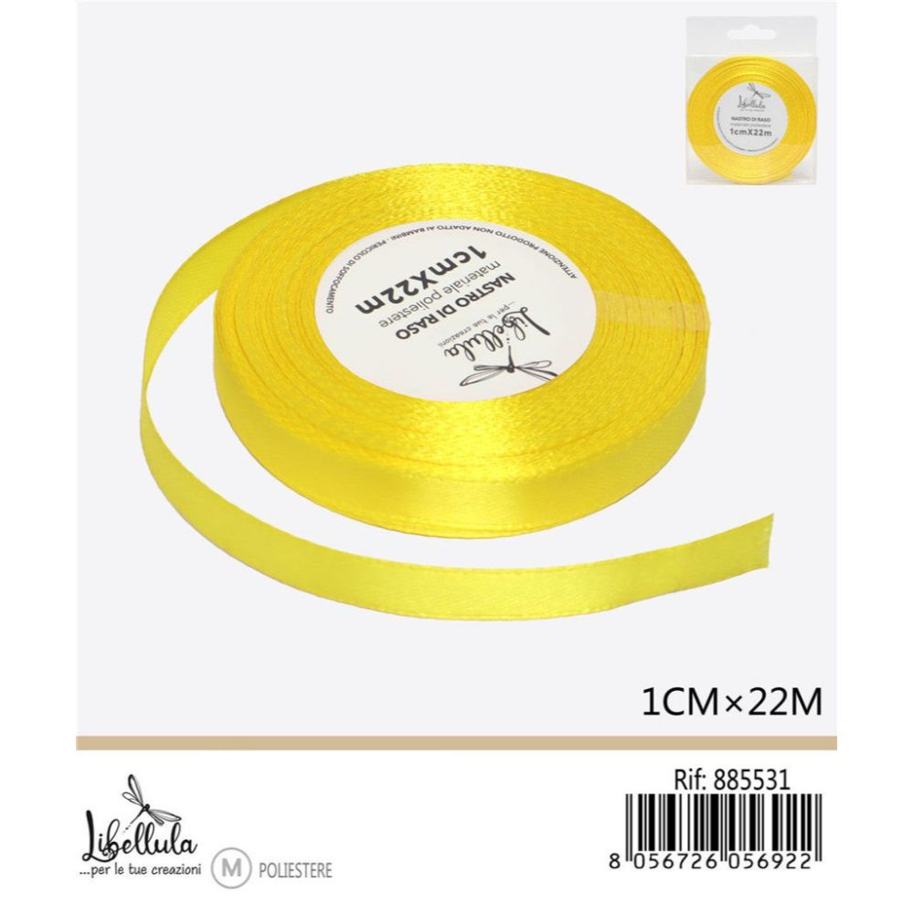 NASTRO DI RASO GIALLO 1CM X 22MGev