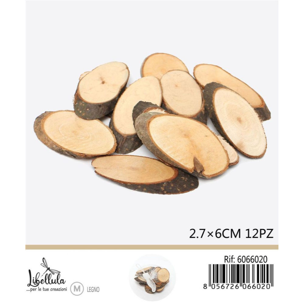 DISCHETTI DI LEGNO 2,7x6CM - 12PZGev