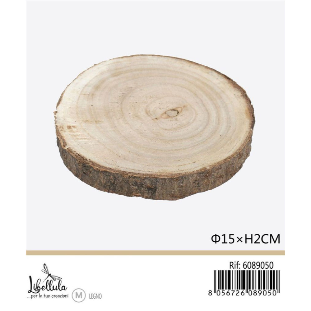 DISCO DI LEGNO - DIAMETRO 13-15CM x 2CMGev