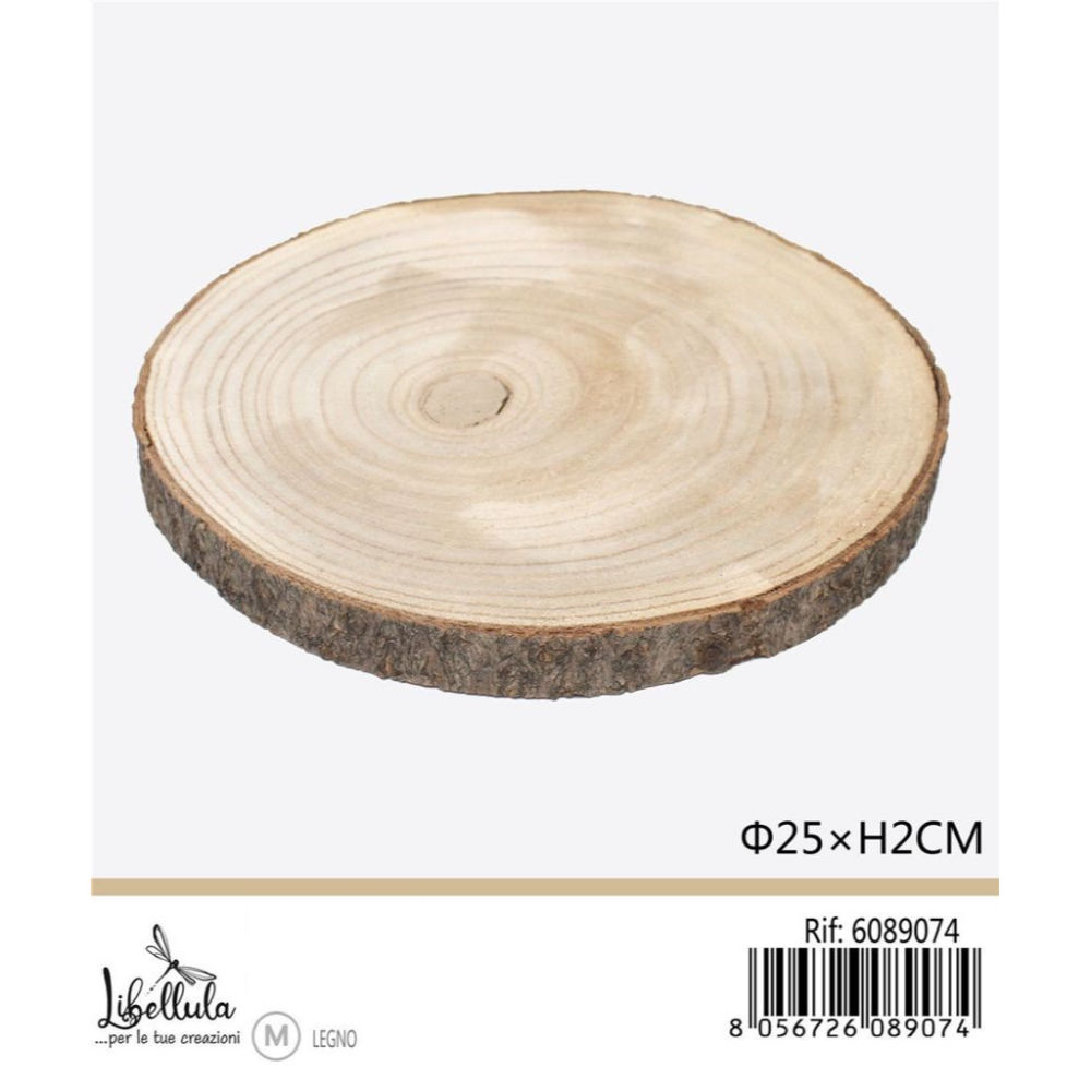 DISCO DI LEGNO - DIAMETRO 22-25CM x 2CMGev