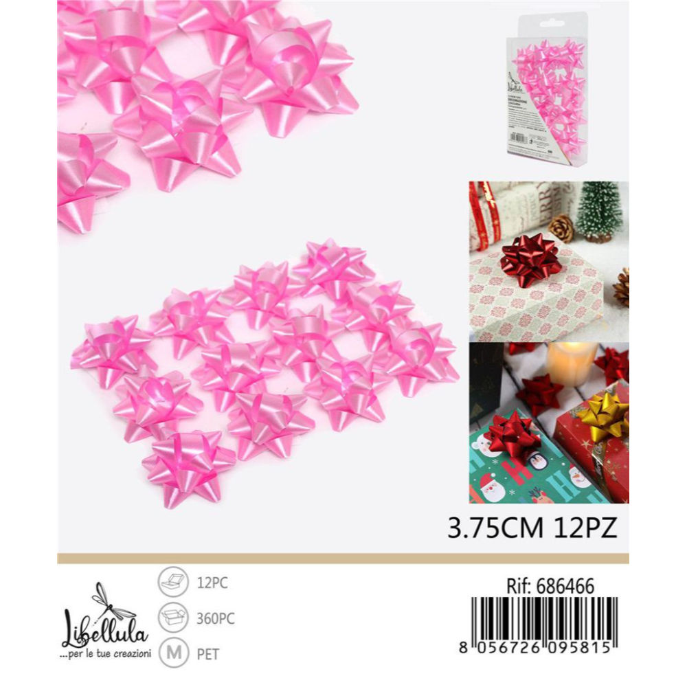 Coccarde da Regalo 3,75cm - Rosa 12pzGev