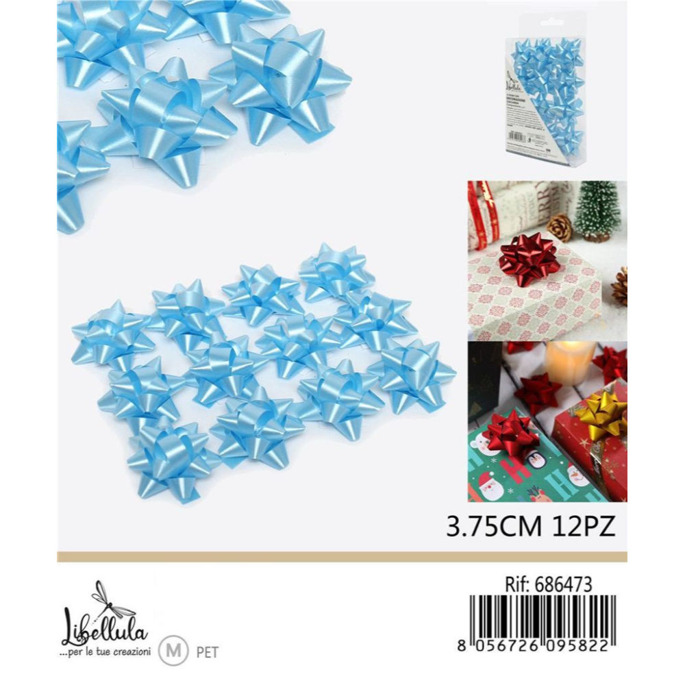 COCCARDE DA REGALO - CELESTE 3,7CM - 12PZGev