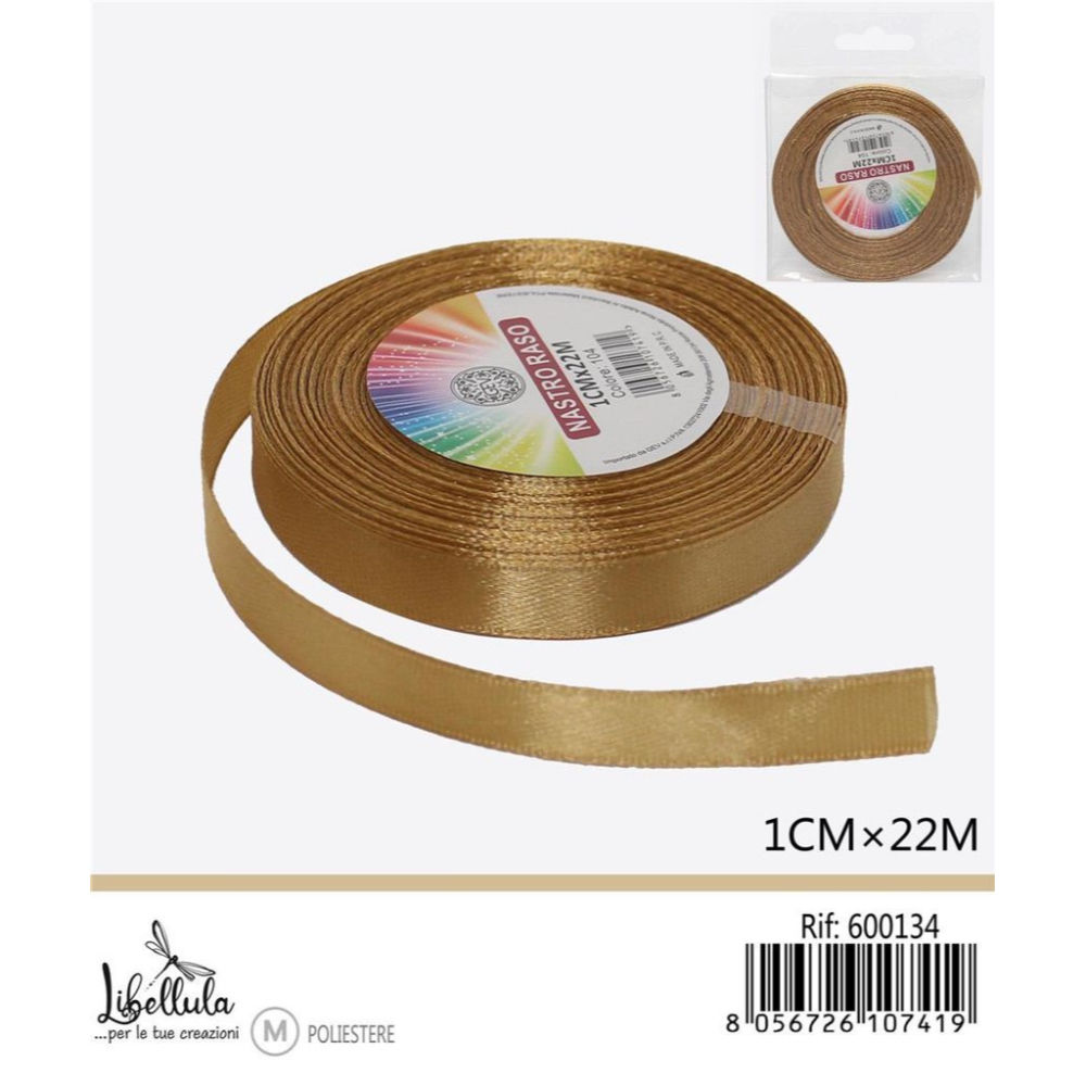 NASTRO DI RASO - ORO - 1CM x 22MGev