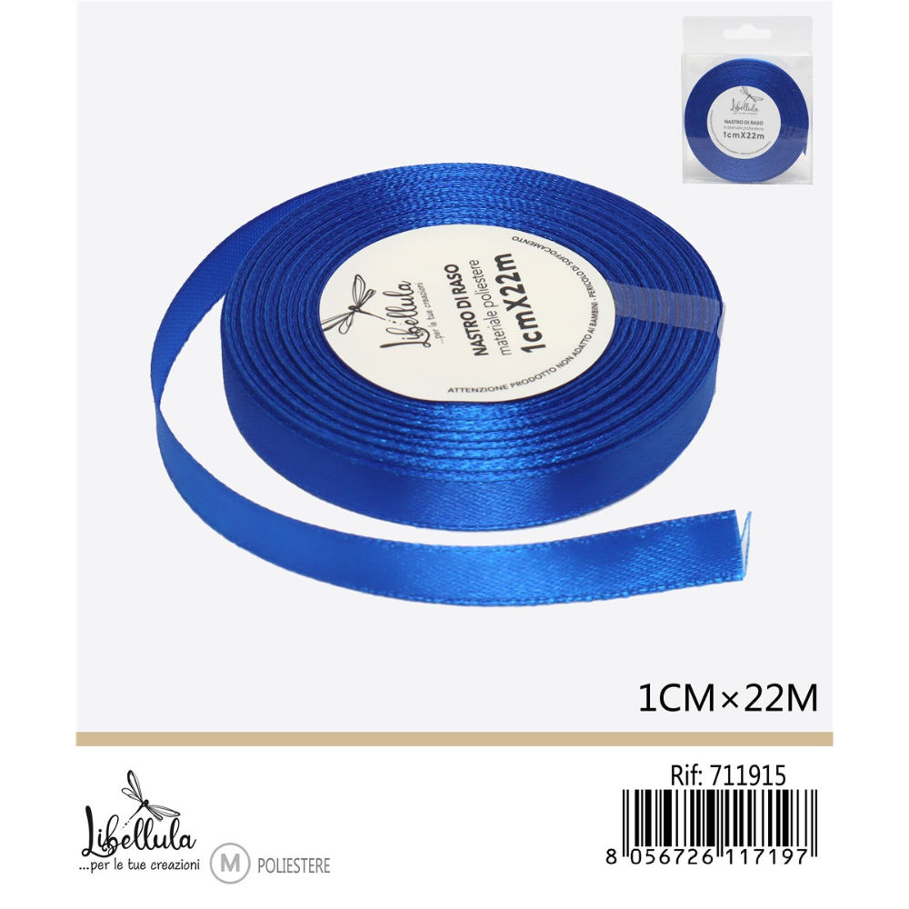 NASTRO DI RASO - BLU - 1CM x 22MGev