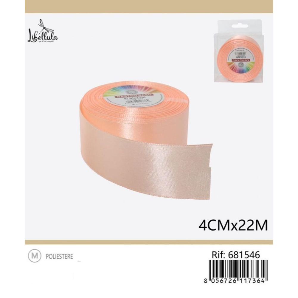 NASTRO DI RASO - ROSA CIPRIA - 4CM x 22MGev
