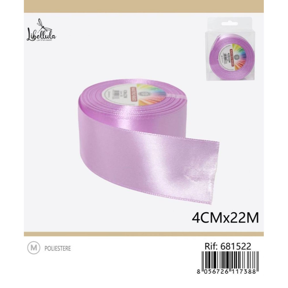 NASTRO DI RASO - LILLA - 4CM x 22MGev