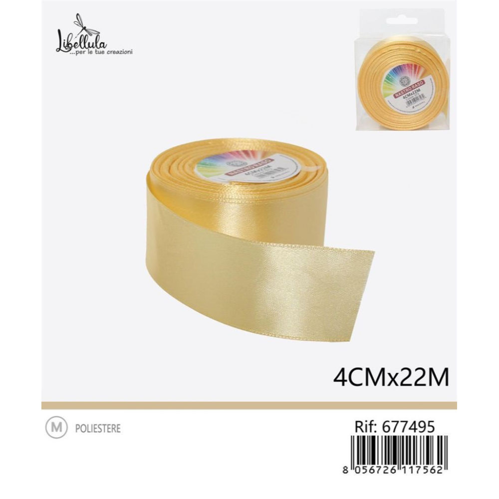 NASTRO DI RASO - CREMA - 4CM x 22MGev
