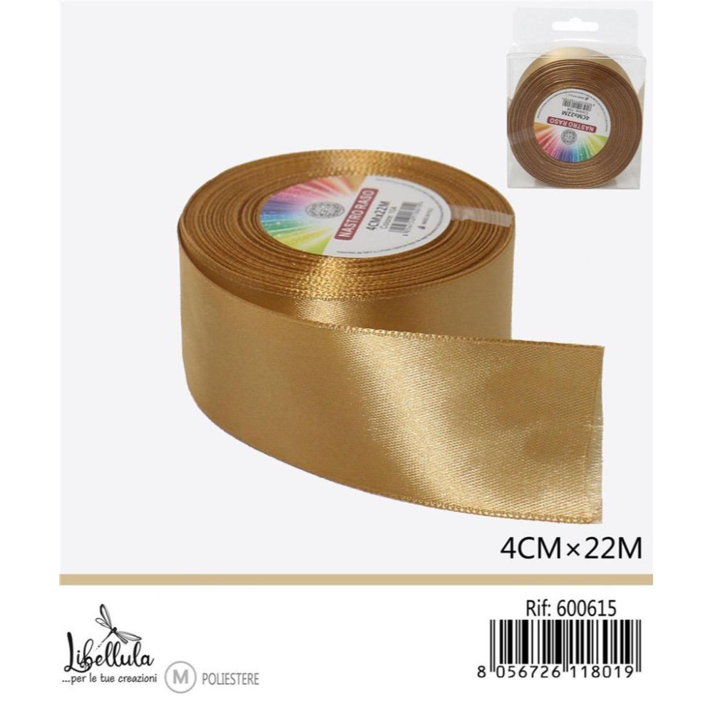 NASTRO DI RASO - ORO - 4CM x 22MGev