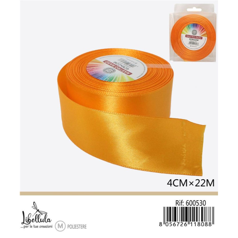 NASTRO DI RASO - ARANCIONE - 4CM x 22MGev
