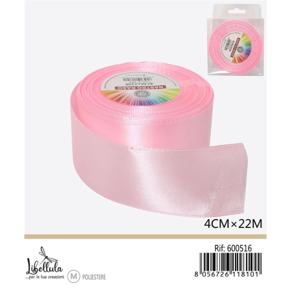 NASTRO DI RASO - ROSA - 4CM x 22MGev