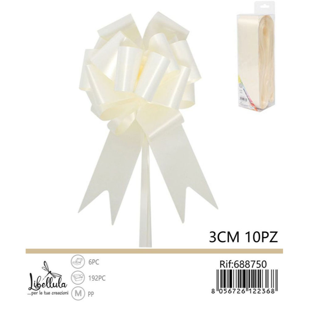 Nastro Fiocco 3cm - Panna 10pzGev