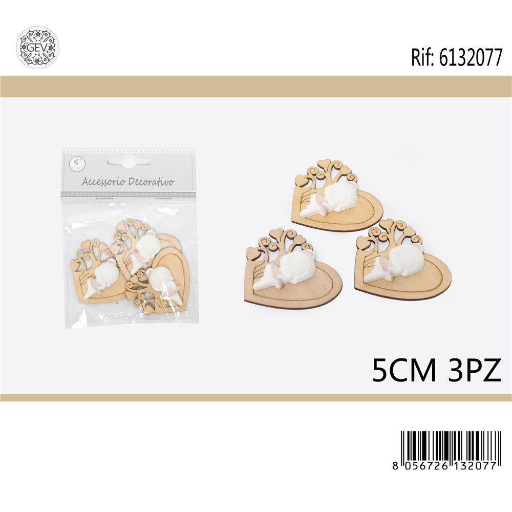 SAGOME DECORATIVE - BALLERINA A CUORE 5CM - 3PZGev