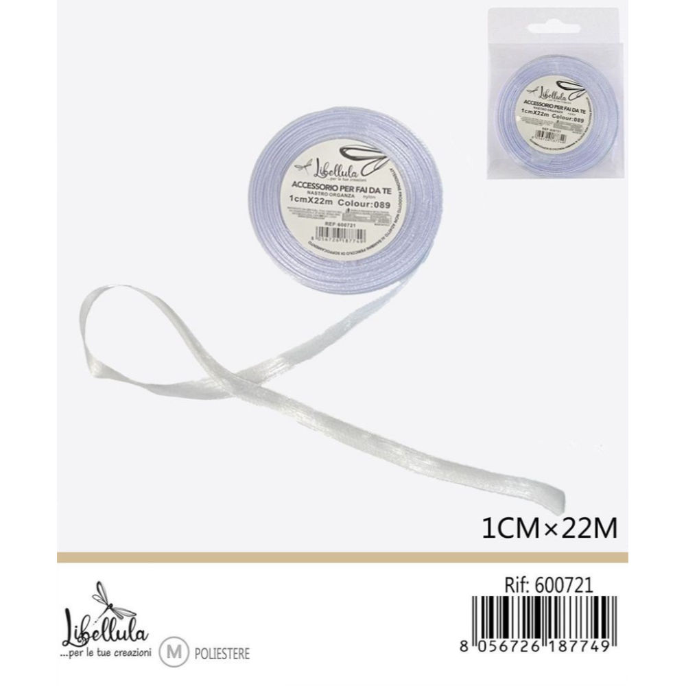 NASTRO DI ORGANZA - LILLA PALLIDO - 1CM x 22MGev