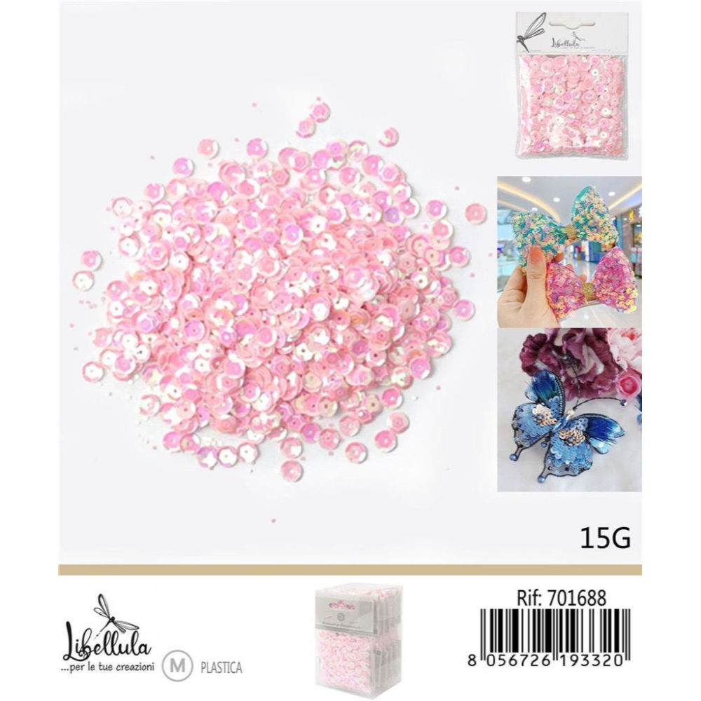 PAILLETTES DECORATIVE - ROSA - 15GGev