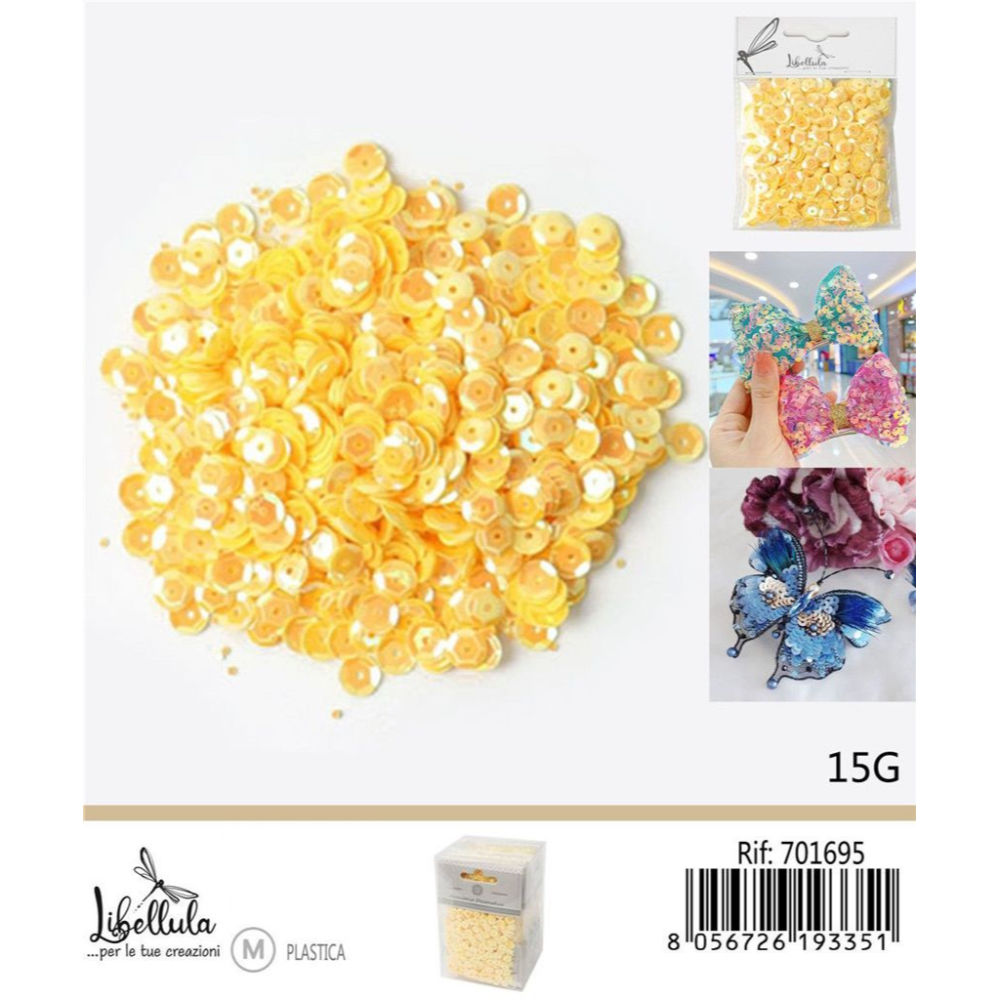 PAILLETTES DECORATIVE - GIALLO - 15GGev