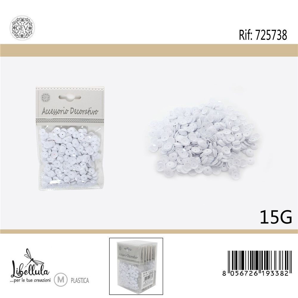 PAILLETTES DECORATIVE - BIANCO - 15GGev