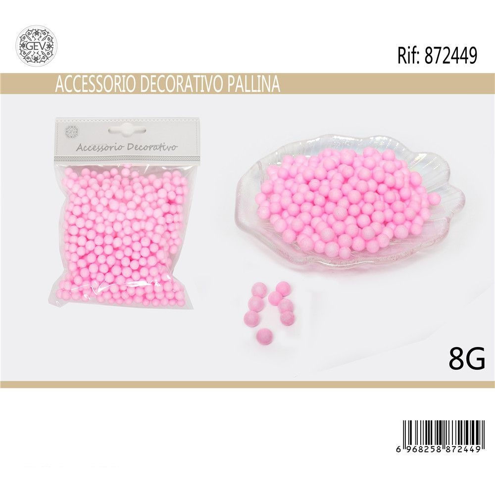 PALLINE DI POLISTIROLO - ROSA - 8GGev