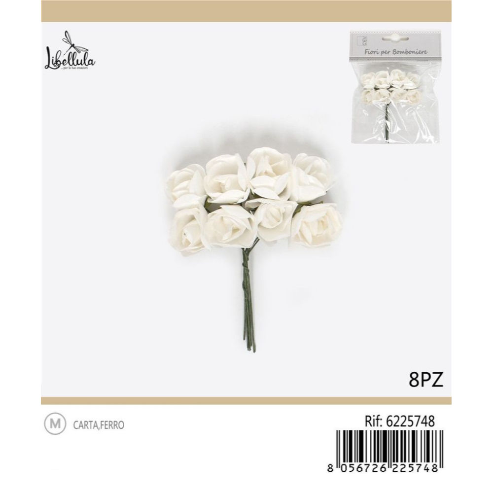 FIORI PER BOMBONIERE - BIANCO 2CM - 8PZGev