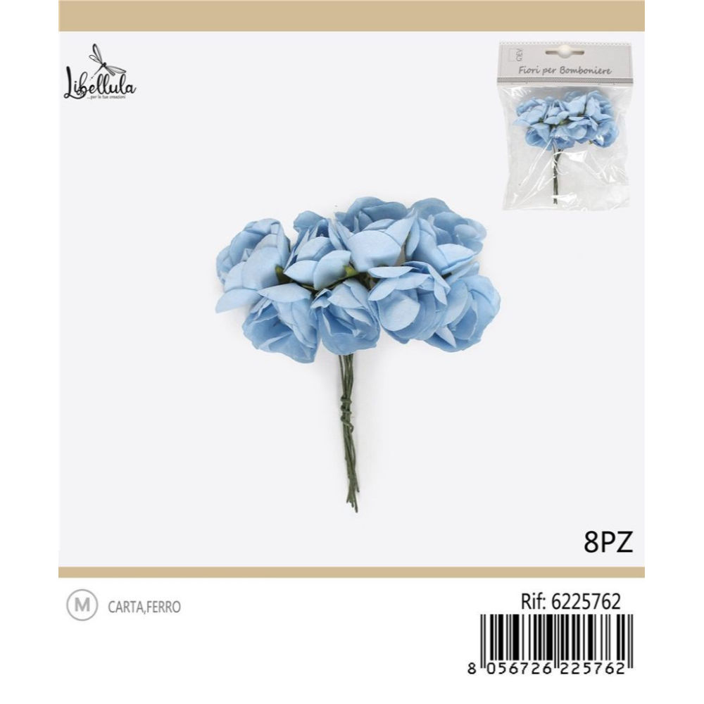 FIORI PER BOMBONIERE - AZZURRO 2CM - 8PZGev