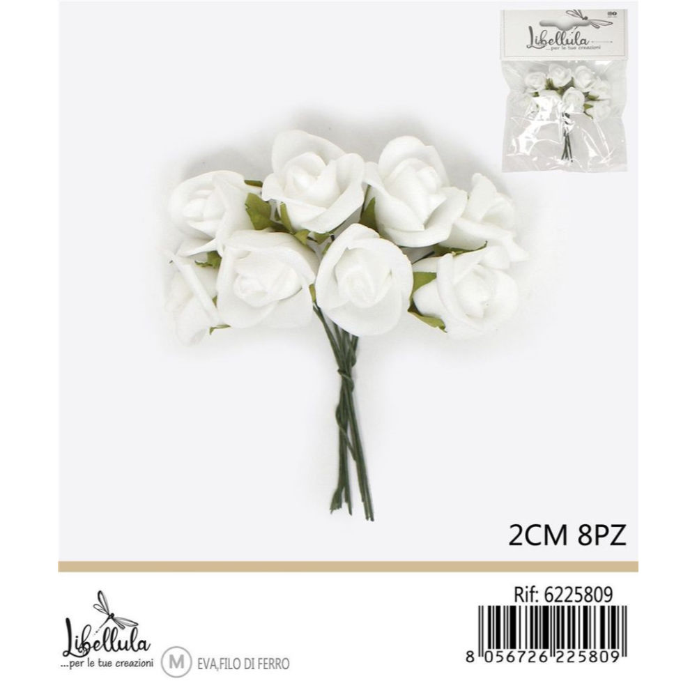 FIORI IN EVA PER BOMBONIERE - BIANCO 2CM - 8PZGev