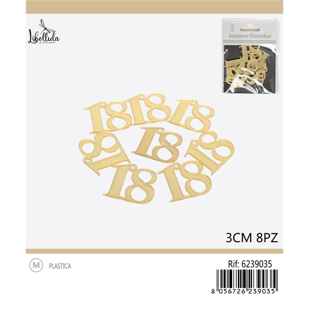 NUMERO 18 - ORO 3CM - 8PZGev