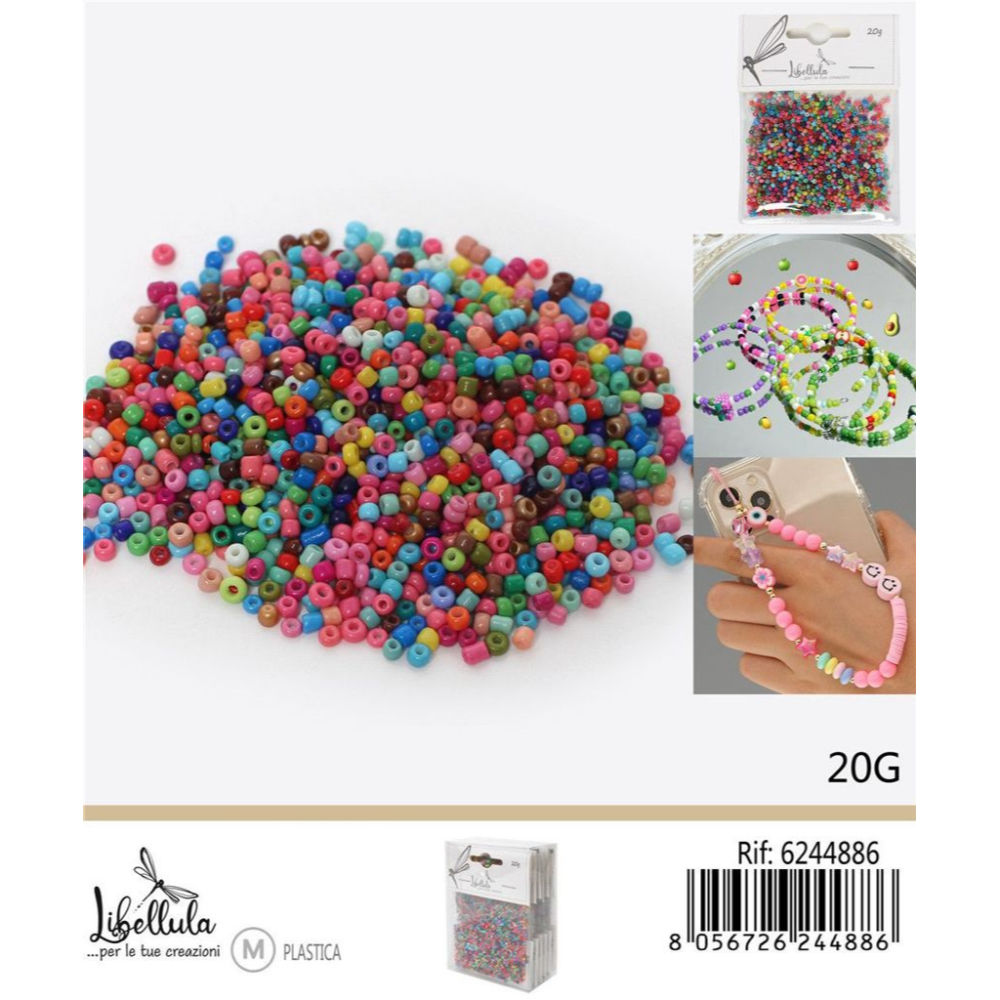PERLINE IN PVC CON FORO - COLORI CHIARI 3MM - 20GGev