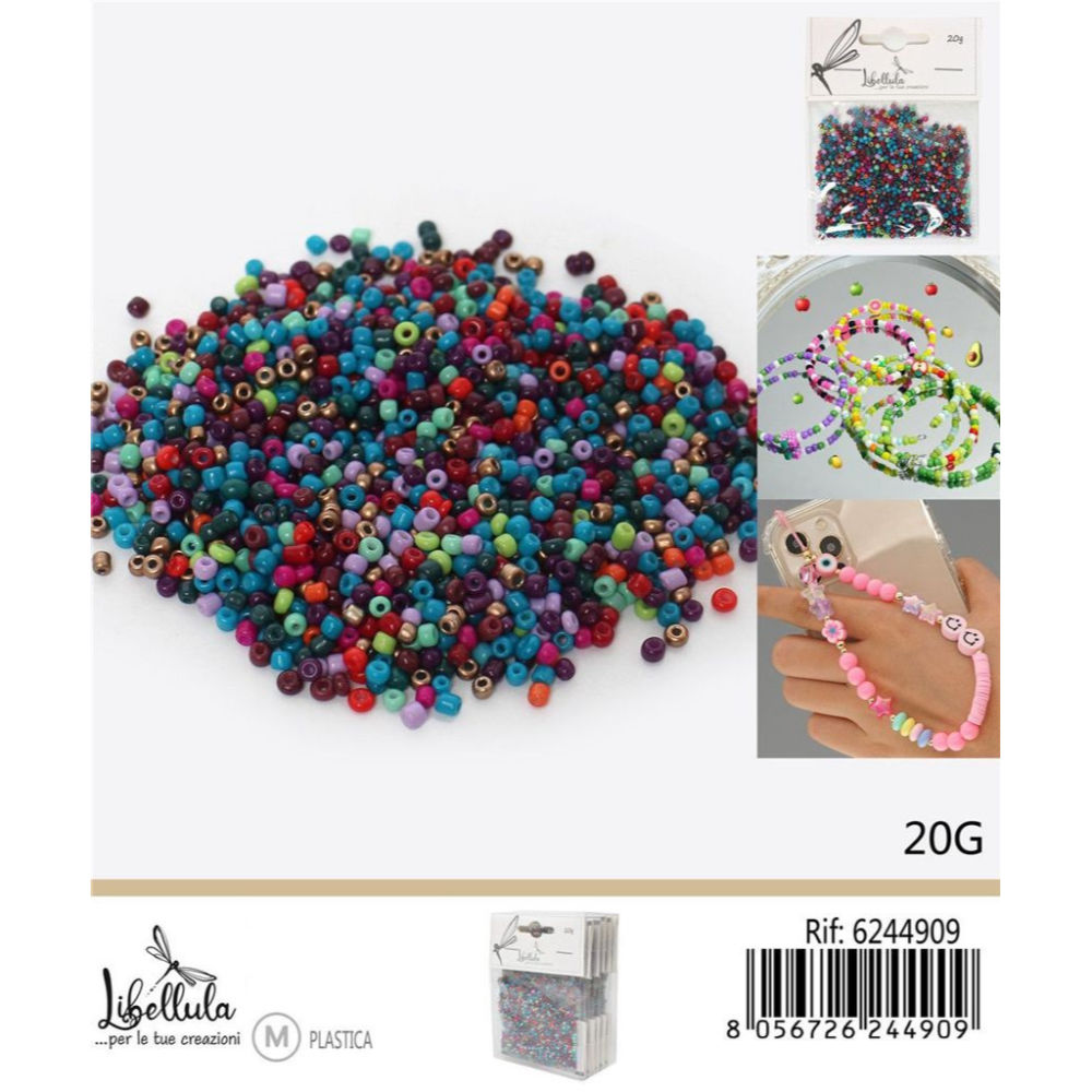 PERLINE IN PVC CON FORO - COLORI SCURI 3MM - 20GGev