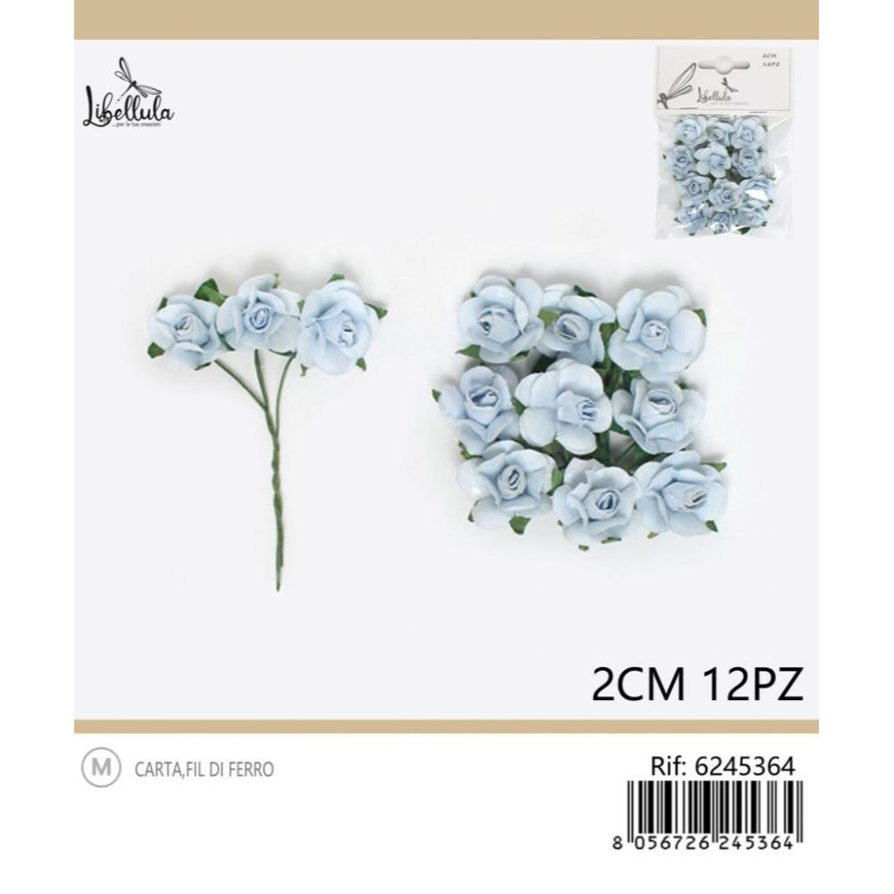 FIORI PER BOMBONIERE - AZZURRO 2CM - 12PZGev