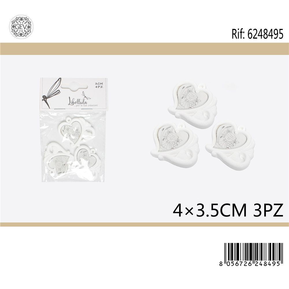 CUORE DECORATIVO IN RESINA - COMUNIONE - 3PZGev
